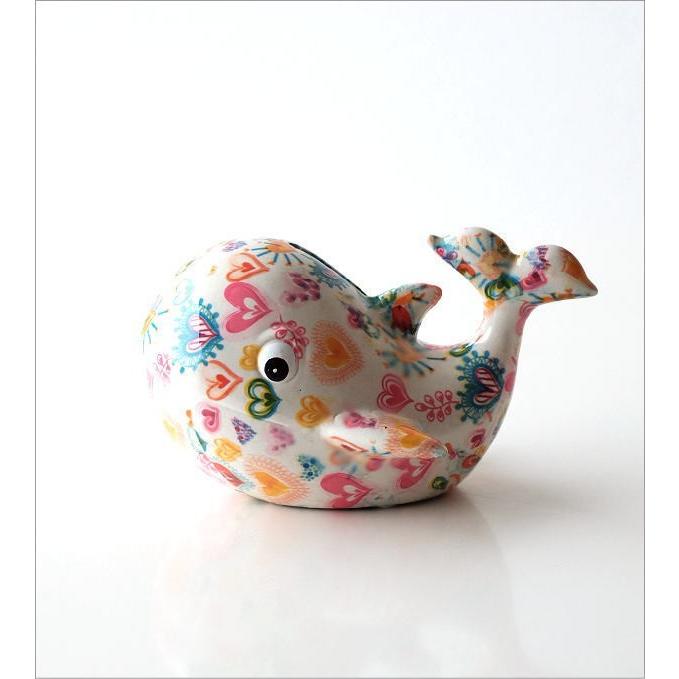 クジラ　陶器　手描き　オブジェ　置物　インテリア　工芸品　美術品　A3117 m17o9o_4.jpg