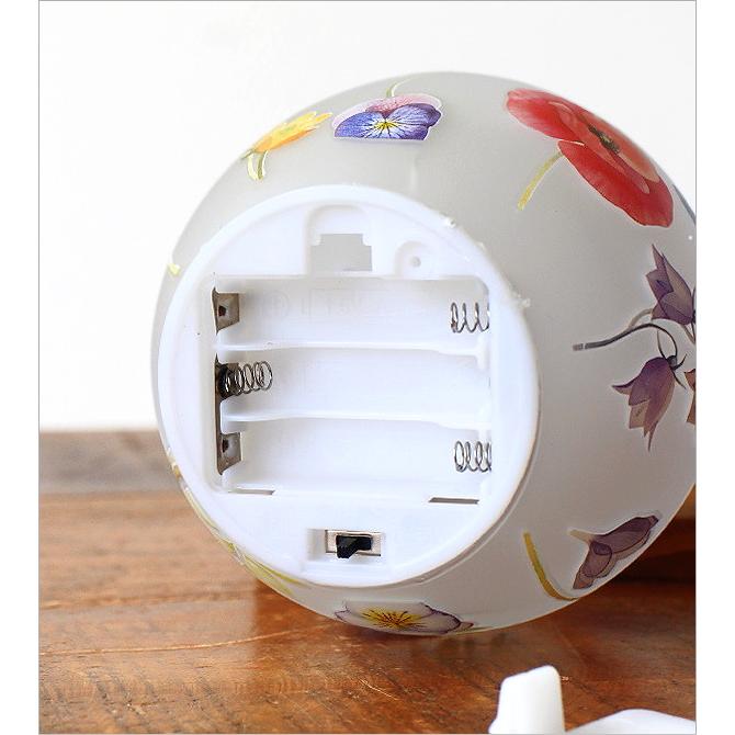 卓上ランプ LED おしゃれ 電池式 卵型 テーブルランプ ガラス 花