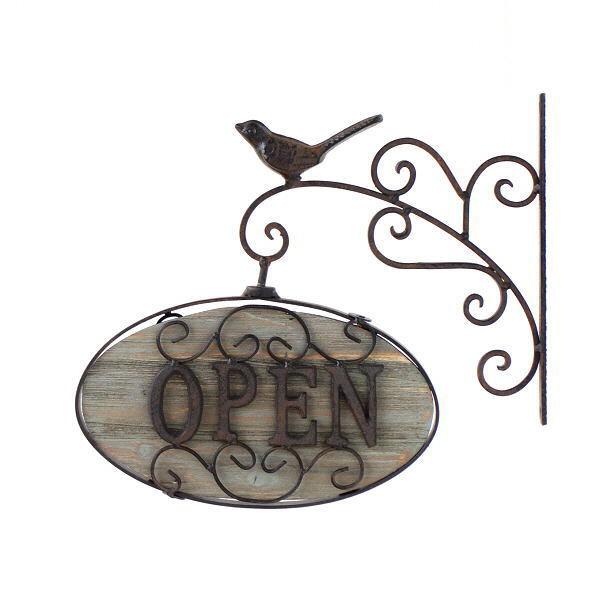 ギフ_包装 サインプレート おしゃれ オープン クローズ Open Closed 吊り下げ プレート アイアン 壁飾り シャビーな吊り下げサイン  Babylonrooftop.com.au