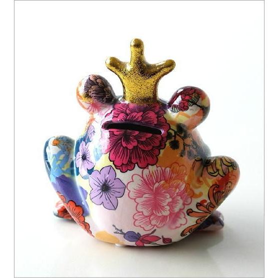 貯金箱 おしゃれ かわいい 陶器 カエル 蛙 オブジェ 置物 置き物