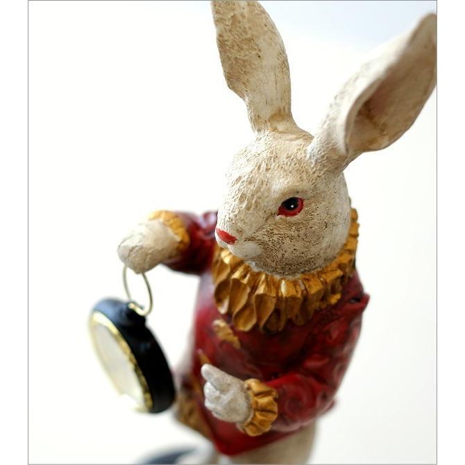 うさぎ ウサギ 置物 オブジェ 置時計 置き時計 卓上 時計 スタンド