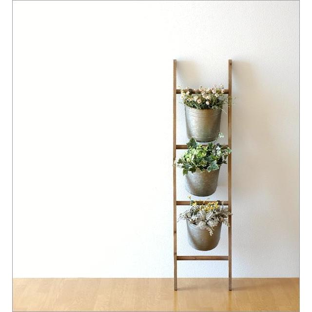 ラダーラック フラワーラック 木製 レトロ シャビー アンティーク風