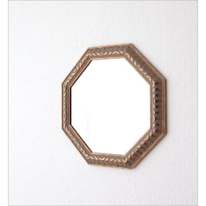 八角形 鏡 八角ミラー 八角鏡 玄関 リビング 壁掛けミラー ウォール