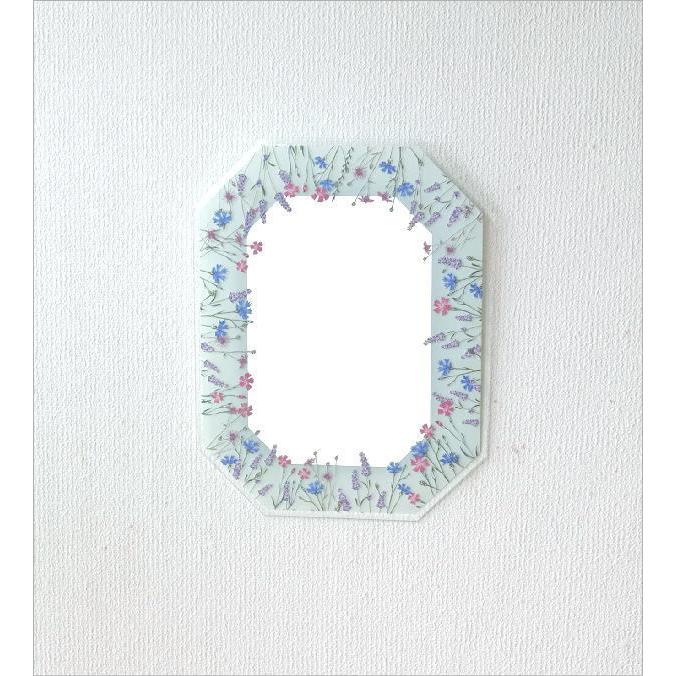 全身鏡 ウォールミラー　八角形　壁掛け　花柄　アンティーク 鏡 壁掛け 壁掛け鏡 ウォールミラー 壁掛けミラー ミラー 八角形