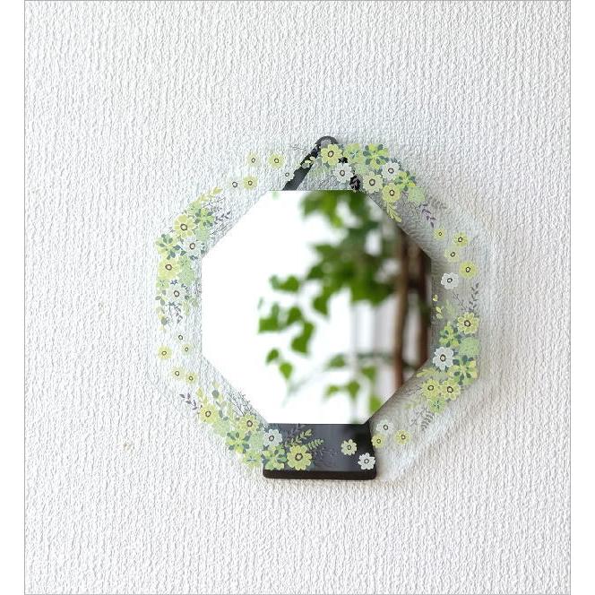 鏡 八角ミラー 壁掛け おしゃれ 卓上 壁掛けミラー ウォールミラー