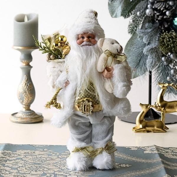 クリスマス　サンタクロース　置物 ホワイトサンタクロース サンタクロース 置物 ホワイトサンタ オブジェ 人形 クリスマス雑貨
