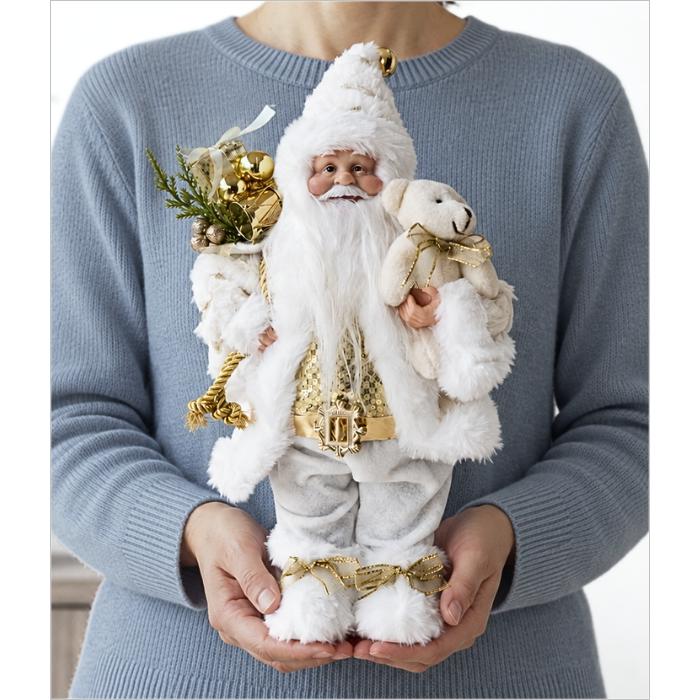 クリスマス　サンタクロース　置物 ホワイトサンタクロース サンタクロース 置物 ホワイトサンタ オブジェ 人形 クリスマス雑貨