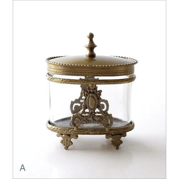 小物入れ ガラス ふた付き おしゃれ アクセサリーケース 蓋付き 真鍮