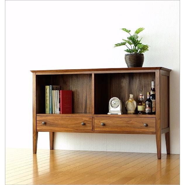 リビングボード サイドボード 本棚 木製 天然木 無垢 リビング収納