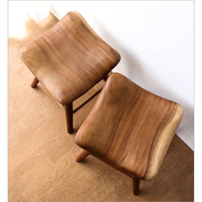 スツール 木製 おしゃれ 椅子 天然木 無垢 四角 角丸 ナチュラル 木目