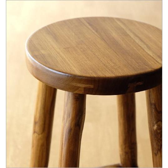 スツール 木製 丸椅子 おしゃれ 無垢 天然木 ハイスツール カウンター