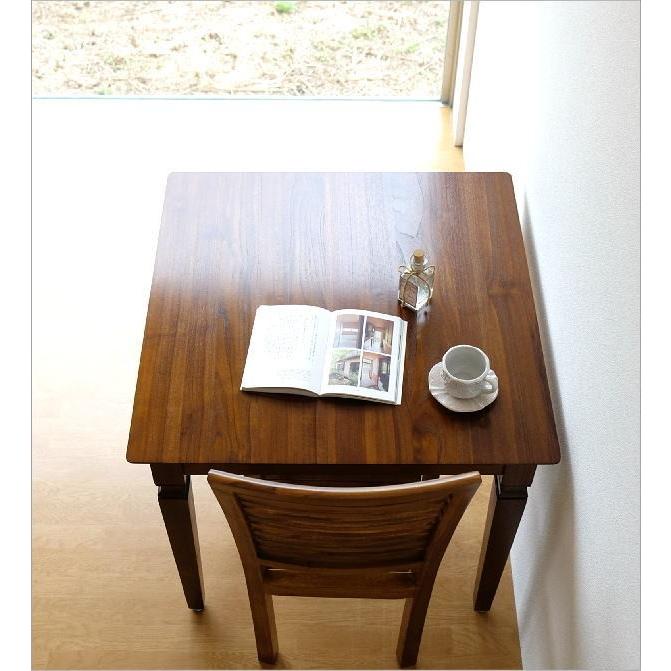 ダイニングテーブル 木製 天然木 無垢 80×80cm 正方形 コンパクト 2人