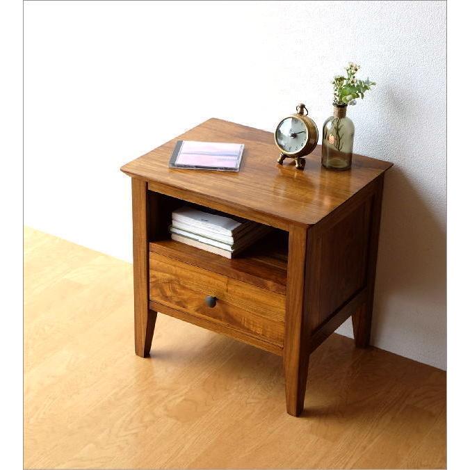 木製サイドテーブル チーク材　ナイトテーブル　テレビボード　無垢材 木製サイドテーブル チーク材 ナイトテーブル テレビボード 無垢材 机
