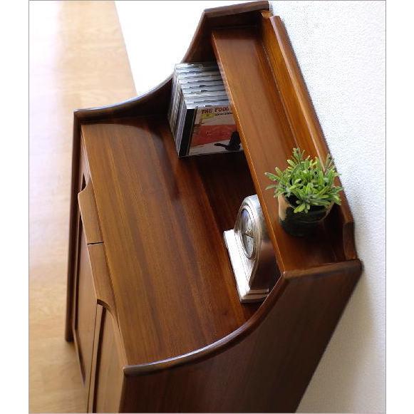 キャビネット 電話台 ファックス台 FAX台 おしゃれ 木製 無垢材 スリム