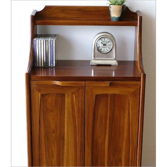 キャビネット 電話台 ファックス台 FAX台 おしゃれ 木製 無垢材 スリム