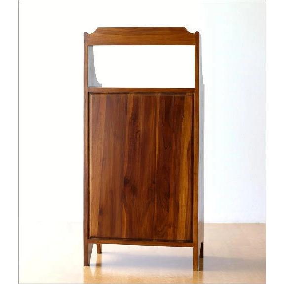 キャビネット 電話台 ファックス台 FAX台 おしゃれ 木製 無垢材 スリム