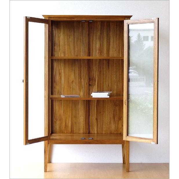 四国工芸◎木製 キャビネット◎ガラスコレクションケース 飾棚 不二貿易（Fuji Boeki） コレクションケース 4段 幅42.5cm 4面ガラス