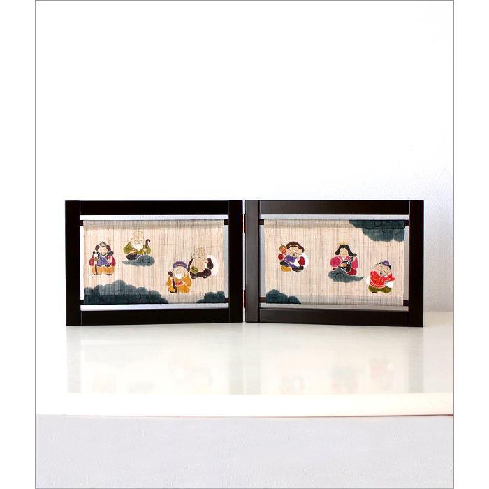七福神 フレーム 置物 飾り 縁起物 正月 迎春 年中飾り 卓上 額縁 絵