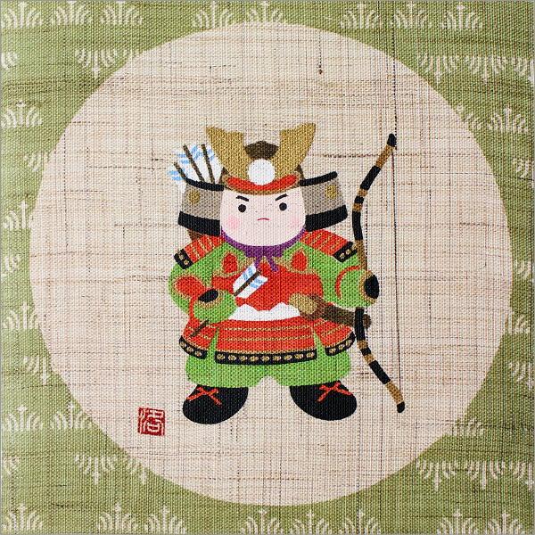 タペストリー 端午の節句 武者飾り 麻 五月飾り コンパクト 壁掛け