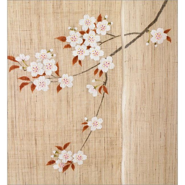 のれん 桜 麻 暖簾 手描き 間仕切り 目隠し 春 季節 桜柄 さくら 88