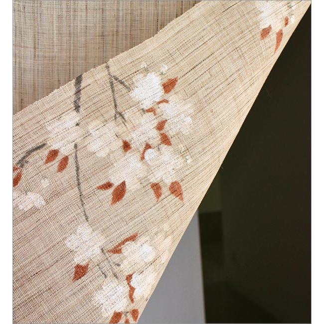 のれん 桜 麻 暖簾 手描き 間仕切り 目隠し 春 季節 桜柄 さくら 88