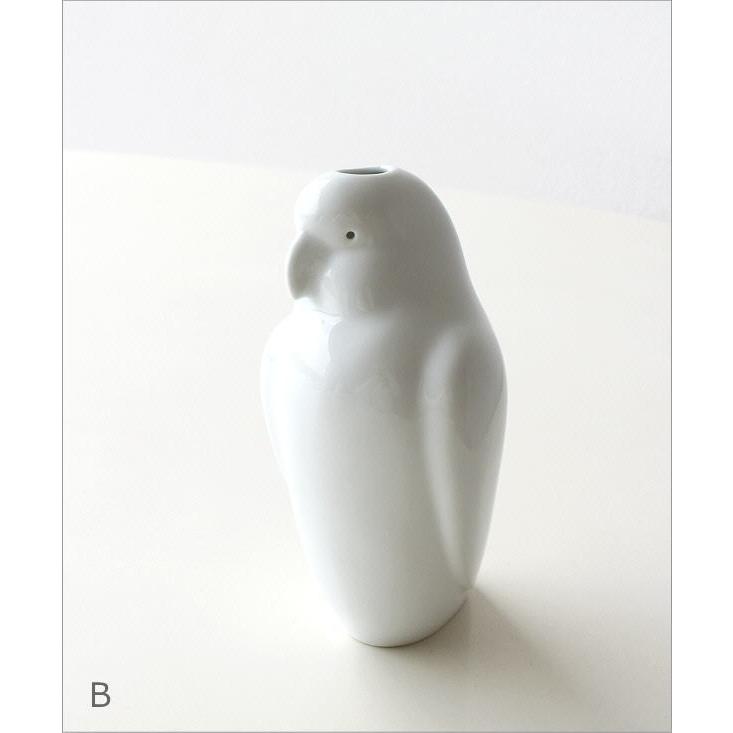 花瓶 おしゃれ 陶器 一輪挿し 白 ホワイト 鳥 かわいい オウムの花瓶2タイプ Wwo2712 ギギリビング 通販 Yahoo ショッピング