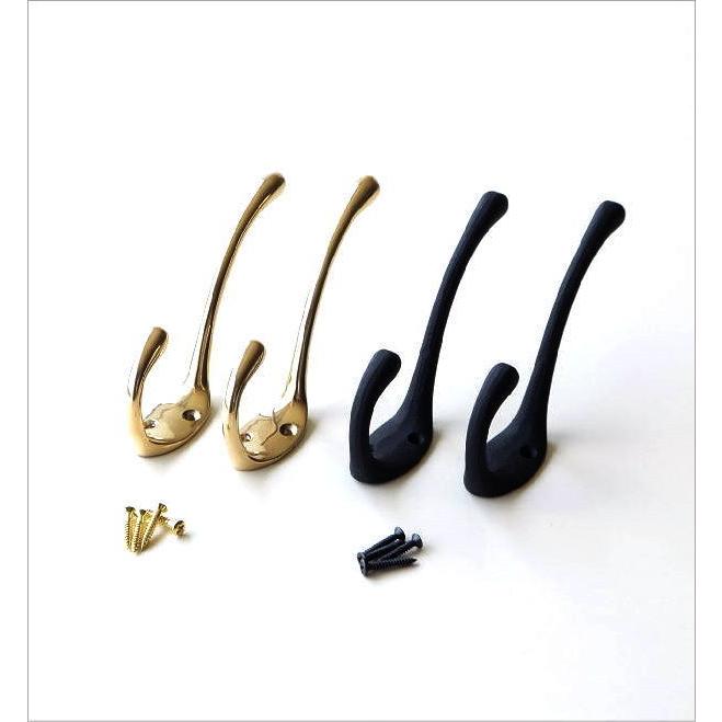 フック 壁 壁掛け シンプル おしゃれ ブラス スリム 大きめ ウォール