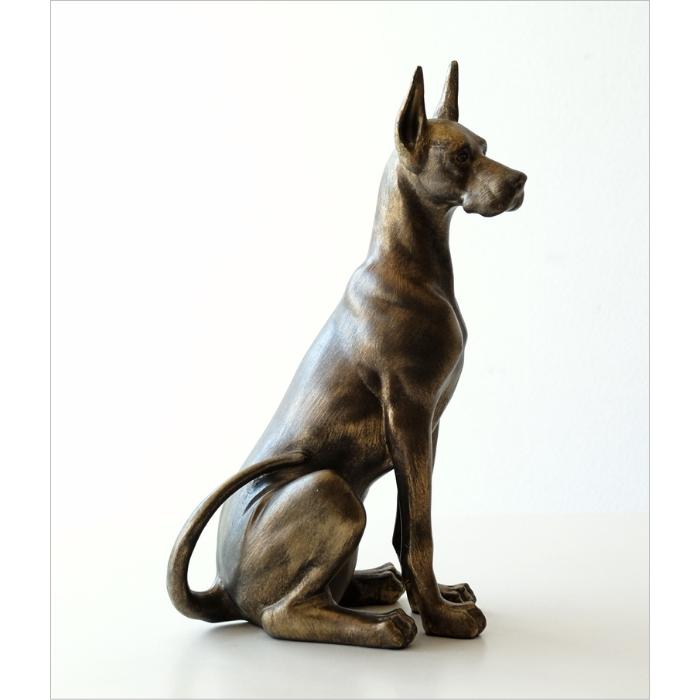 アンティーク　リアル フィギュア 犬　インテリア 金属製 ドーベルマン 置物 犬 リアル オブジェ 玄関 ウェルカム おしゃれ 高さ