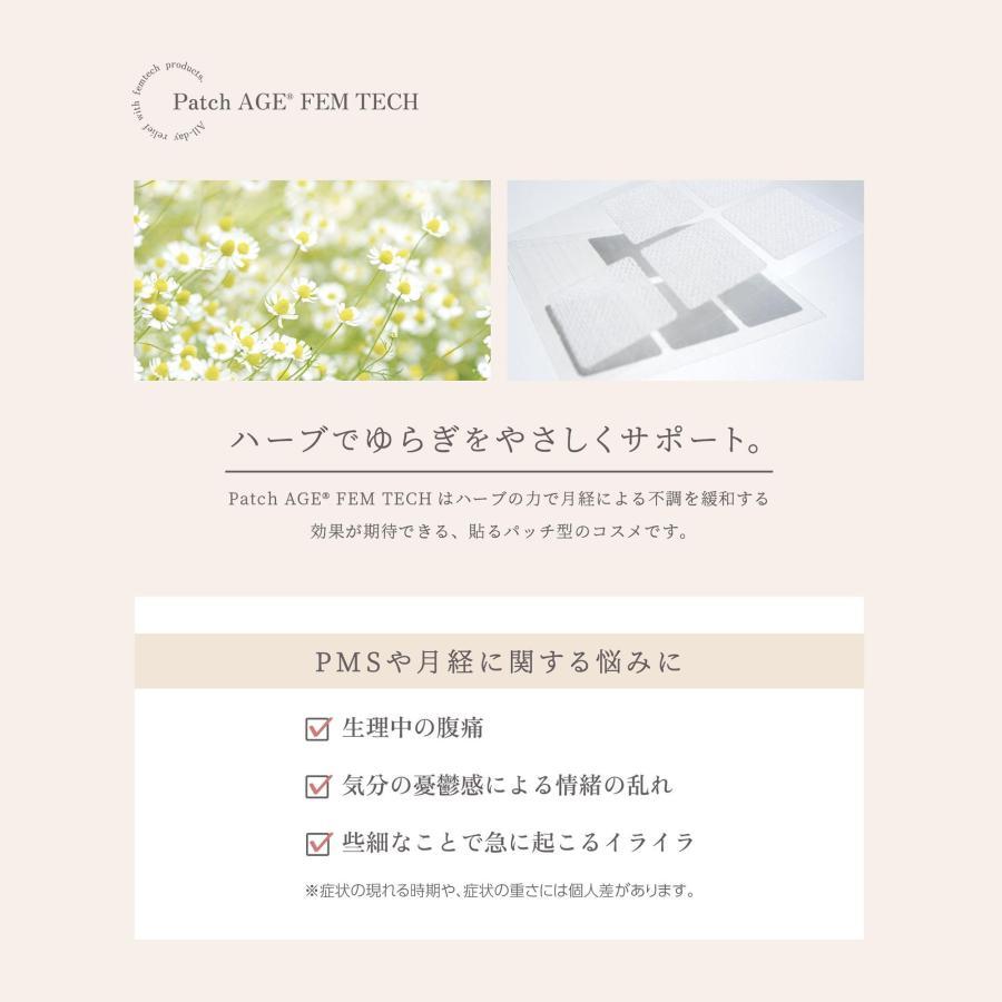 PatchAGE FEM TECH パッチ エイジ FEM DAY フェムデイ FEM NIGHT フェムナイト 生理痛 PMS 月経 貼るサプリ サプリメント 女性の悩み フェムテック フェムケア |  | 02