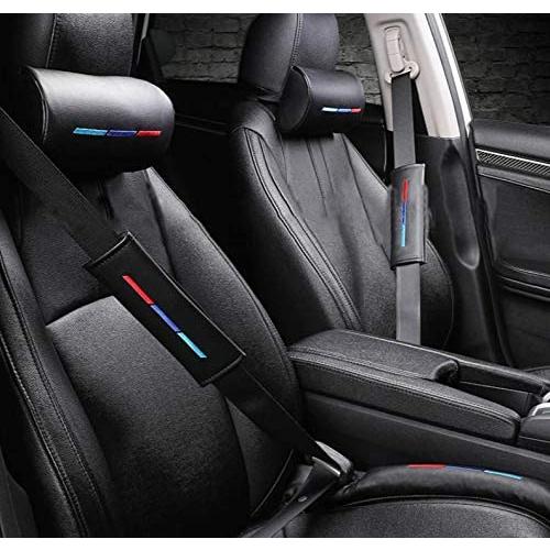 BMW 3色ライン ヘッドレスト×2 隙間クッション×2 シートベルト