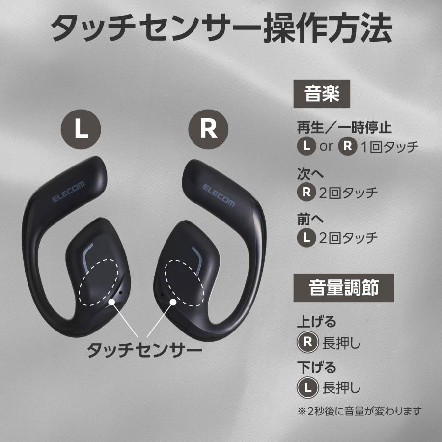 ②エレコム オープンイヤー ワイヤレス Bluetooth イヤホン ブラック★ エレコム オープンイヤー イヤホン Bluetooth ワイヤレス 耳掛け式