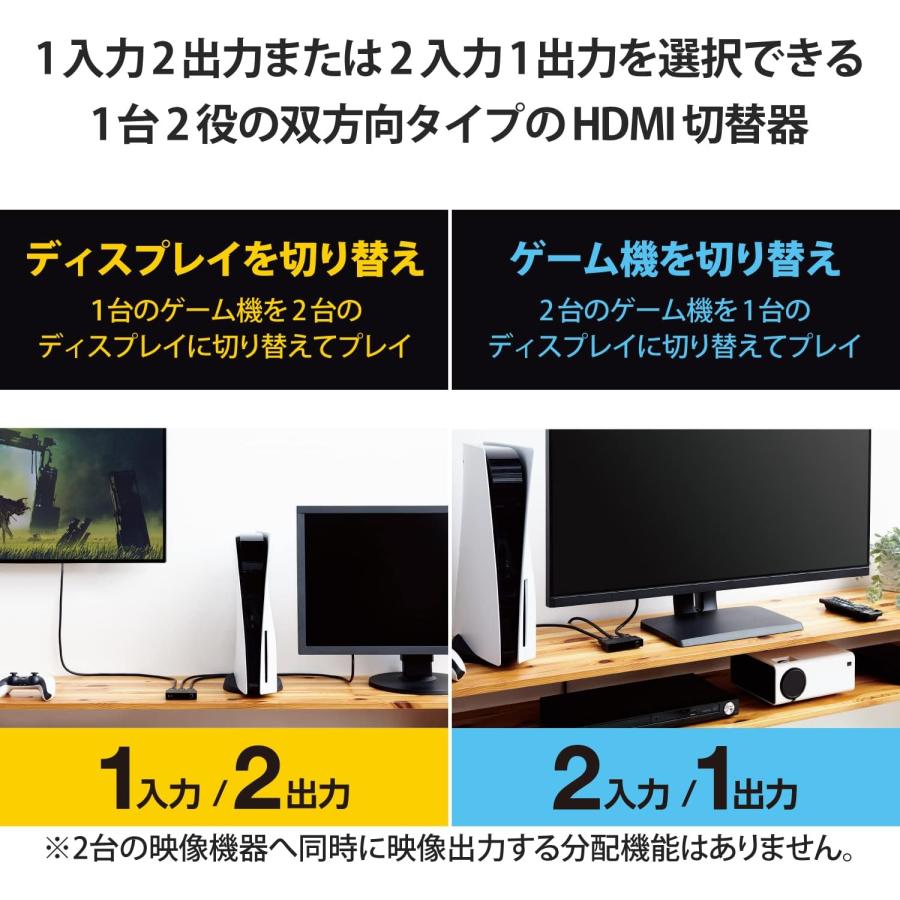 ELECOM（エレコム） HDMI切替器 8K60Hz/4K120Hz対応 双方向 PS5/PS4