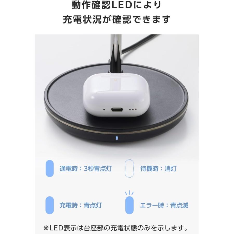 ELECOM（エレコム） ワイヤレス充電器 スタンド型 ワイヤレス 充電