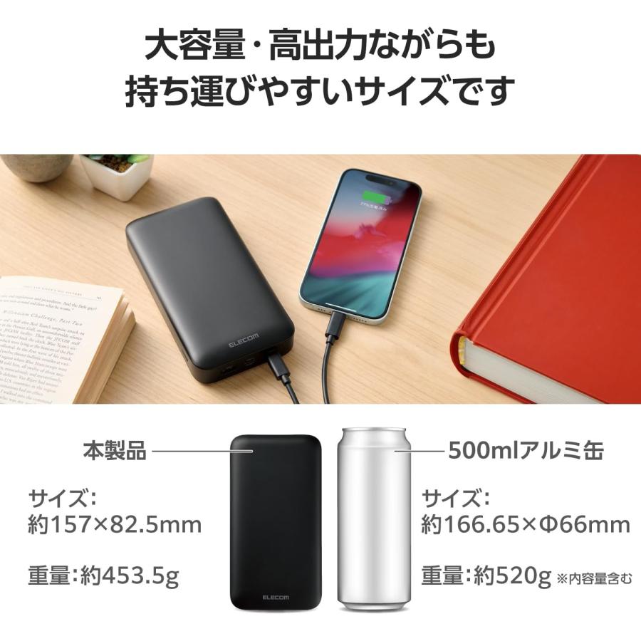 ELECOM（エレコム） モバイルバッテリー 20000mAh 合計75W / 65W (単