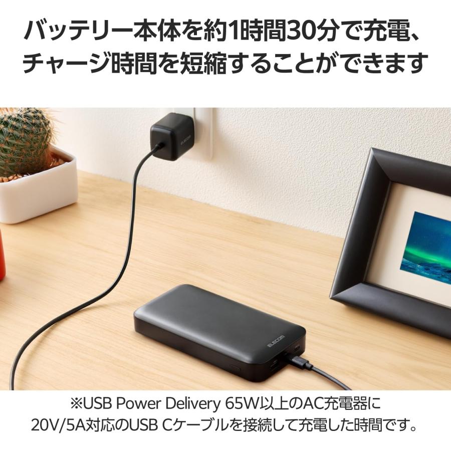 ELECOM（エレコム） モバイルバッテリー 20000mAh 合計75W / 65W (単