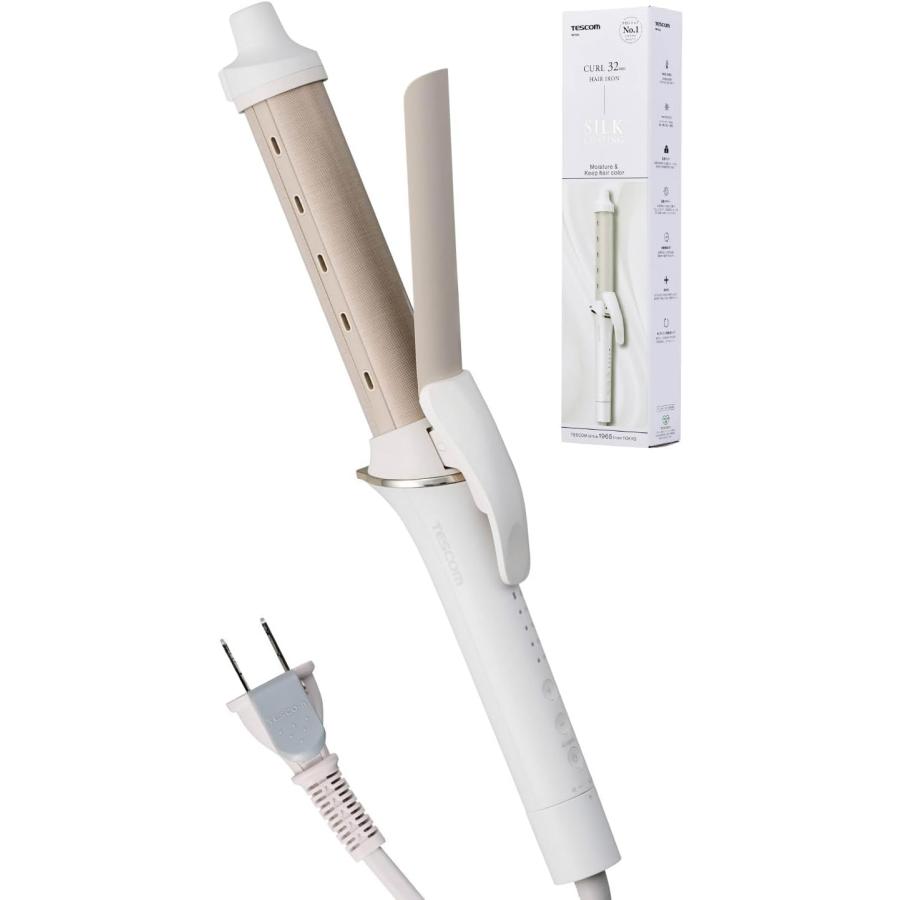 TESCOM カールアイロン32mm テスコムマイナスイオン シルクコーティング テスコム（TESCOM） ヘアアイロン コテ 32mm マイナスイオン シルク