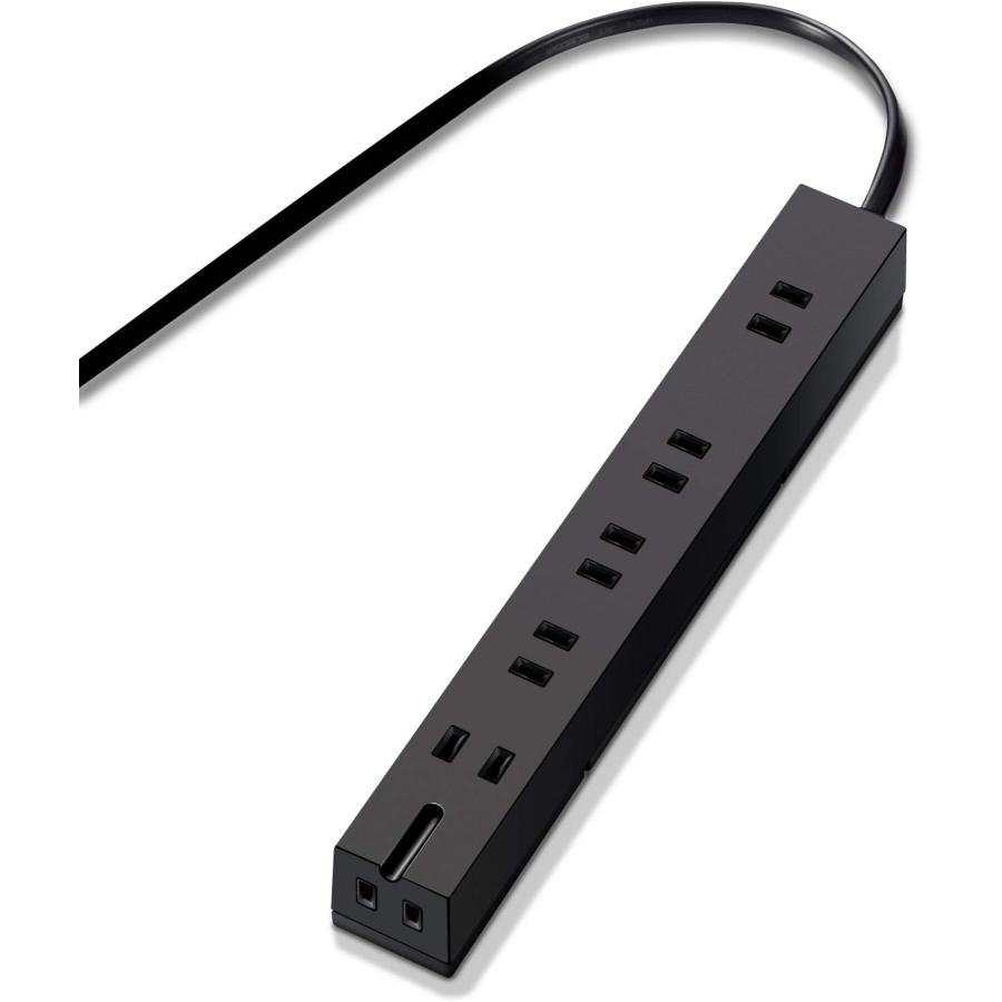 電源タップ タップ OAタップ 2m 回転機能 6個口(内3ピン1) エレコム ブラック T-KF01-2620BK