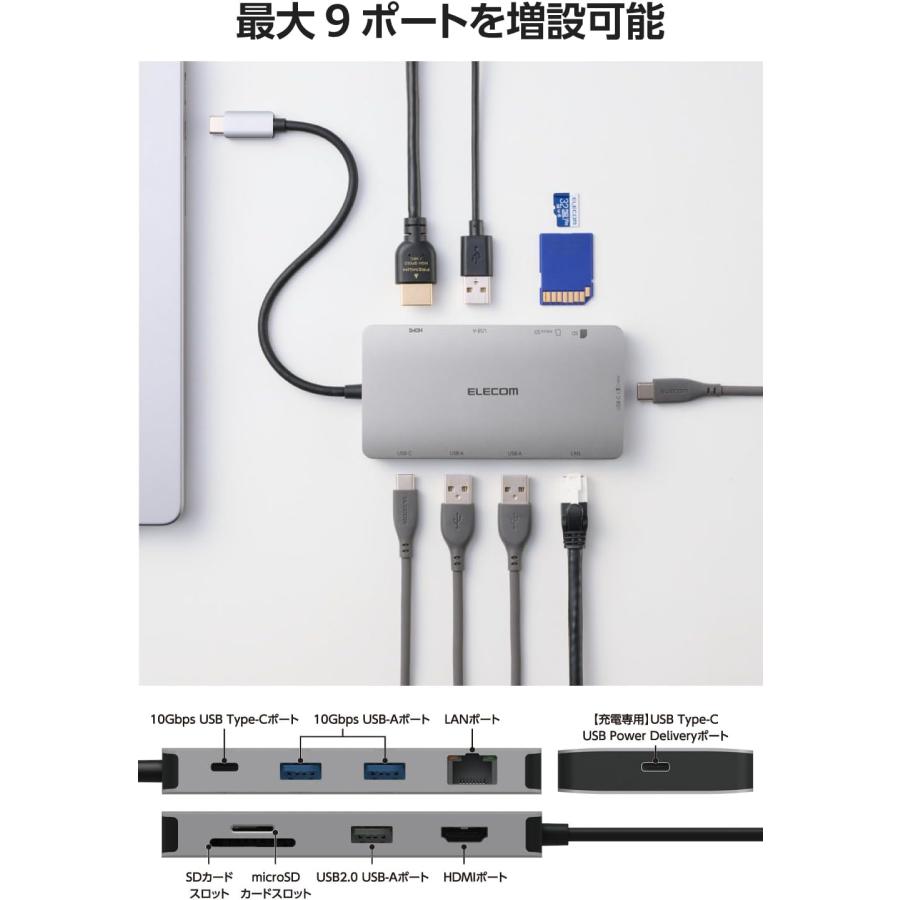 【新着商品】エレコム USB-C ハブ ドッキングステーション 9-in-1 P ELECOM（エレコム） USB-C ハブ ドッキングステーション 9-in-1 PD