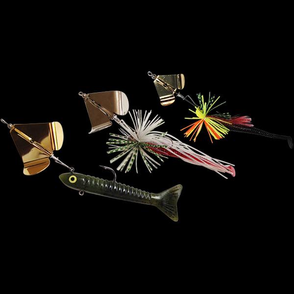 ［バス釣り引退セット］スピナーベイト、バズベイト、ブレードジグ バズスピナー、4本セット、バスルアー バス釣り引退セット