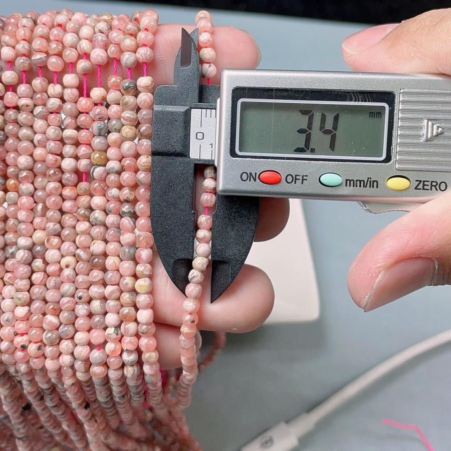 最大65％オフ！ PROME 天然石 高品質 インカローズ 丸玉 3-4mm 連材 NO