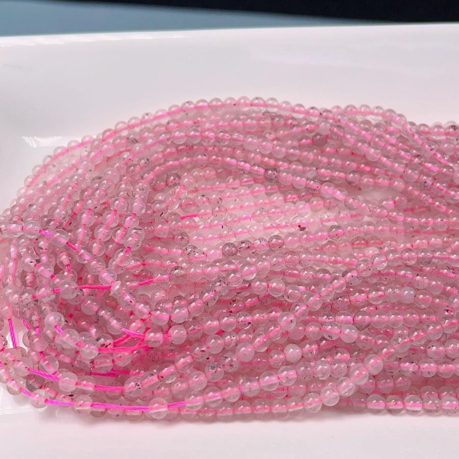 最大65％オフ！ PROME 天然石 高品質 インカローズ 丸玉 3-4mm 連材 NO