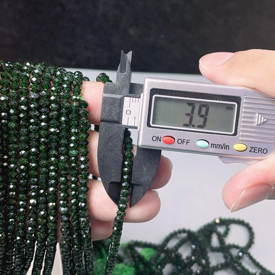 PROME 天然石 グリーンサンストーン (人工石) ソロバンカット 連材 NO