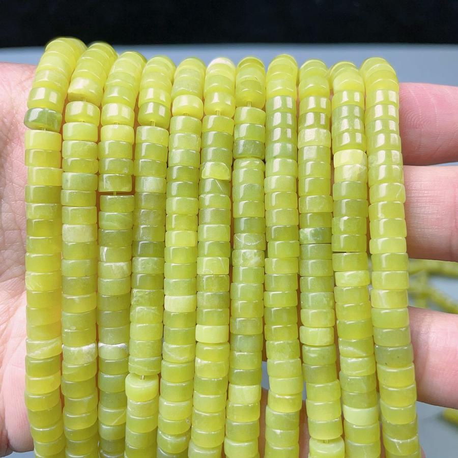 PROME 天然石 パイロフィライト 円柱 ビーズ 連材 NO.ME07 : 天然石