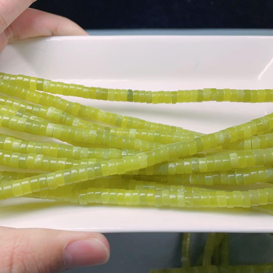 PROME 天然石 パイロフィライト 円柱 ビーズ 連材 NO.ME07 : 天然石