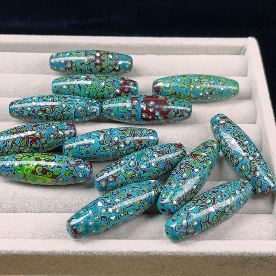 大漆珠 螺鈿 大漆螺鈿 螺鈿細工 天珠 龍宮舎利石 ブレスレット 漆工芸