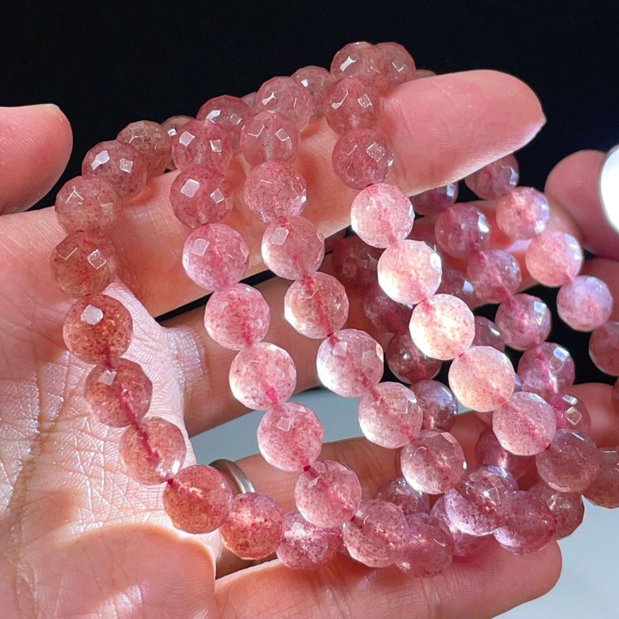 PROME 天然石 アフリカンストロベリークォーツ（ピンクエピドート