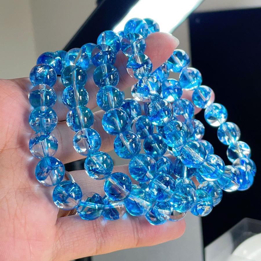 PROME 天然石 ブルーフェニックスアイリスクォーツ（天然水晶 染色処理