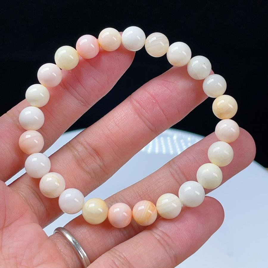 PROME 天然石 クイーンコンクシェル （天然黄色）ブレスレット NO