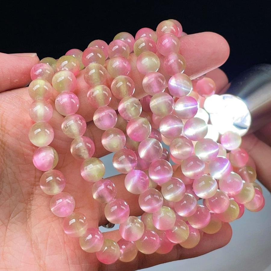 PROME 天然石 セレナイト 染色処理 8mm ブレスレット NO.P2093