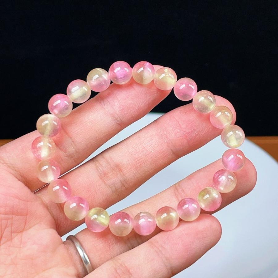 PROME 天然石 セレナイト 染色処理 8mm ブレスレット NO.P2093